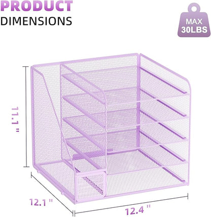 Marbrasse Desk Organizers and Accessories, 5-Tier Paper Letter Tray Organizer - Image 6