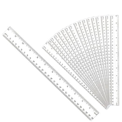 30PCS Clear Ruler Plastic Rulers 12 Inch, by DSUWAZU