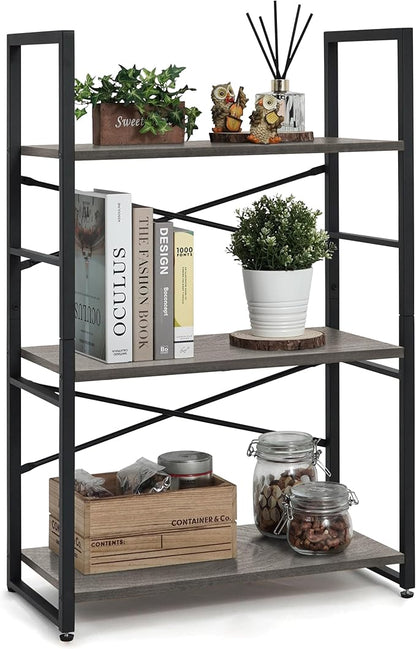 CAPHAUS 3 Tier Small Bookshelf, 24 Inch Width Free Standing Shelf, Bookcase by CAPHAUS