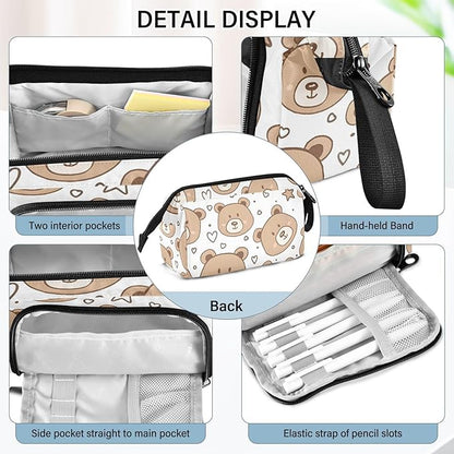 Bolaz Big Capacity Pencil Pen Case Pouch Bag School College Office Organizer - Image 4
