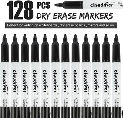 cloudriver Dry Erase Markers 128 Pack, Fine Tip, Low Odor, Bulk Dry Erase Marker - Image 2