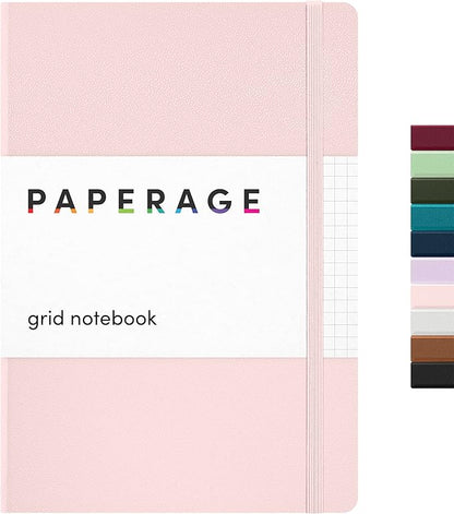 PAPERAGE Graph Paper Journal Notebook, 160 Pages, Medium 5.6 in x 8 in by PAPERAGE