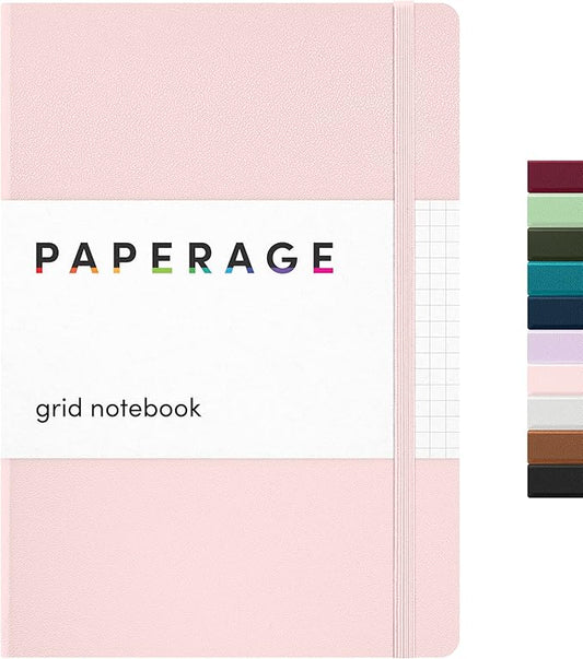 PAPERAGE Graph Paper Journal Notebook, 160 Pages, Medium 5.6 in x 8 in by PAPERAGE