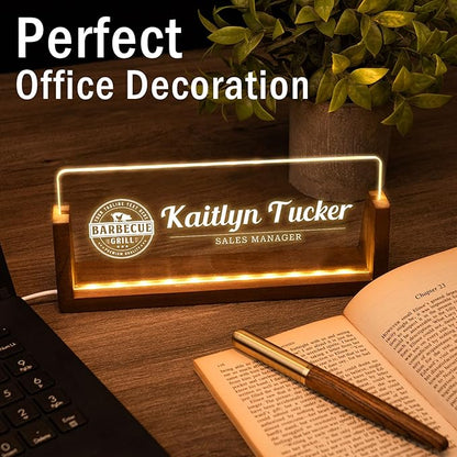 Desk Name Plate Personalized, Custom Office Light Up Name Plate - Image 3