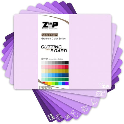 ZVP Plastic Cutting Boards for Kitchen, Flexible Cutting Mats, Gradient Purple by ZVP