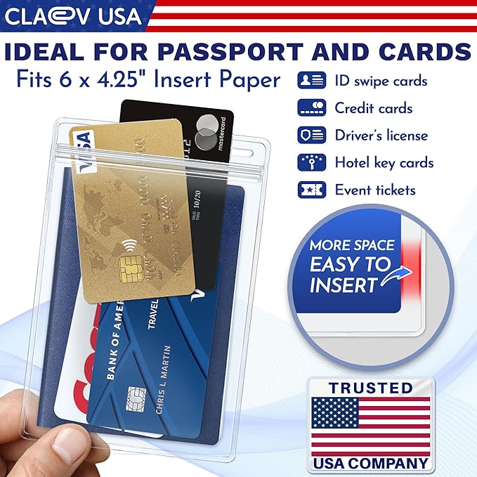 Claev Fast Seal Vertical 4x6 Passport & Card Holders, 100 Pack), Conferences - Image 4