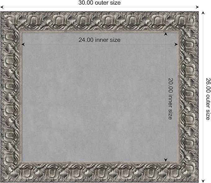 Amanti Art Silver Framed Magnetic Board 26x30 Medium Vision Board - Image 4