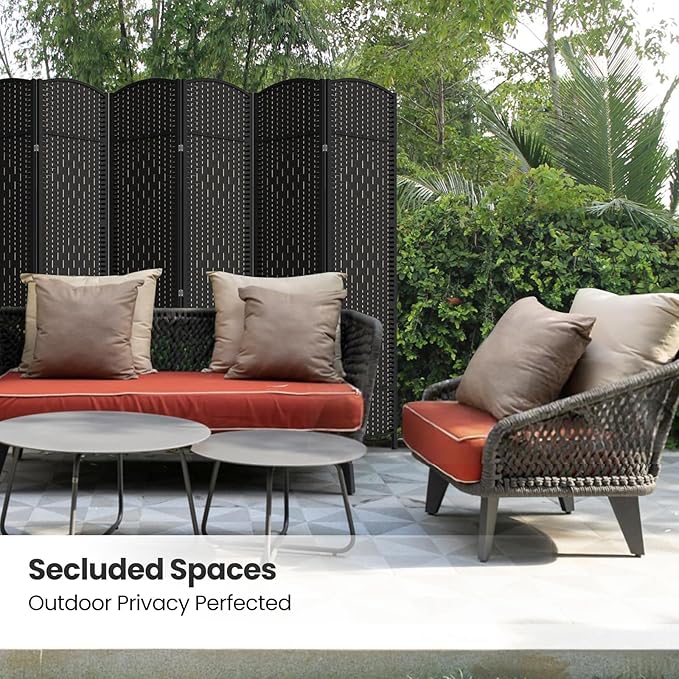 6 Panel Room Divider, 6Ft Folding Privacy Screen, Tall - Image 5