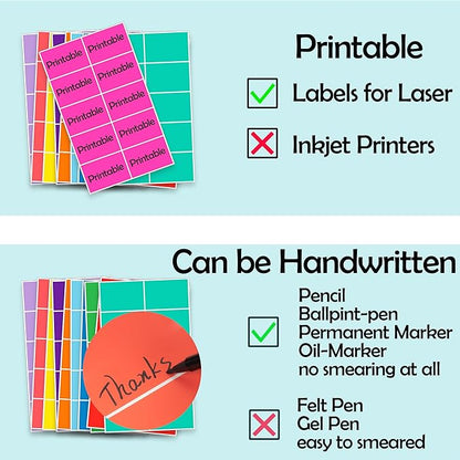 YSHIHE Colored Labels Stickers 3 x 2 Inch Rectangular Moving Labels 8 Colors - Image 4
