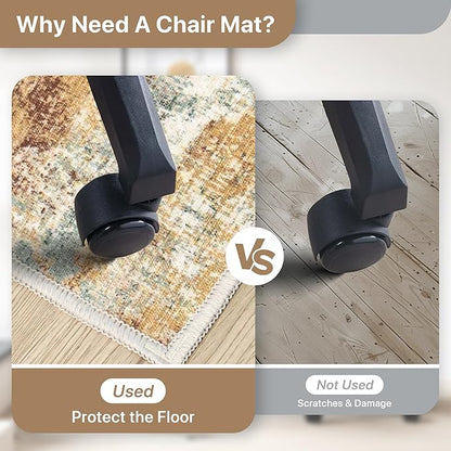 Office Chair Mat for Hardwood Tile Floor, Abstract 48"X 60" Desk Mats for - Image 5