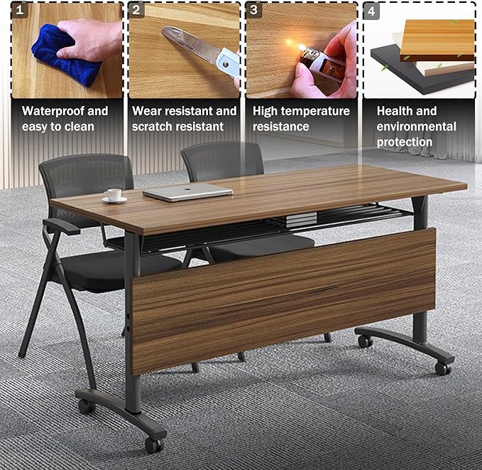 Folding Conference Table Foldable Conference Room Table, Conference Training - Image 5