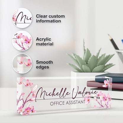 Personalized Name Plate for Desk, Custom Desk Name Plate, Acrylic Name Plate - Image 3