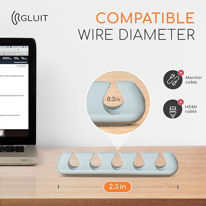 GLUIT Adhesive Desktop Cable Organizer Versatile Cord Holders Wire Clips and - Image 4