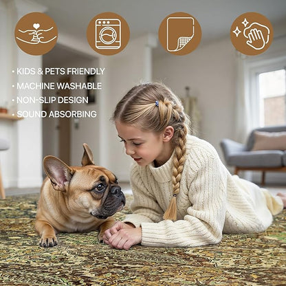 GENIMO 3x5 Area Rugs for Living Room, Machine Washable Non Slip Vintage Rugs - Image 5