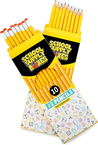 School Supply Boxes | 10 ct. Wooden Pencil Pack | 48 Packs | Pre-Sharpened No. - Image 2
