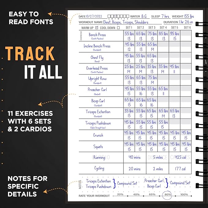 Nextnoid Hardcover Fitness Planner Workout Journal - Image 3