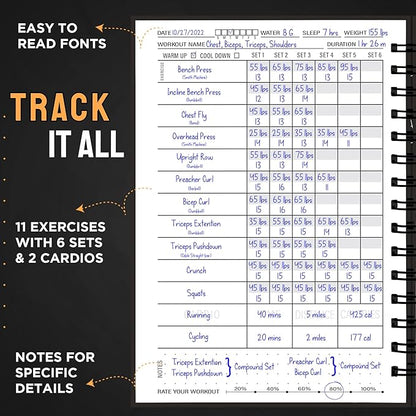 Nextnoid Hardcover Fitness Journal Workout Planner - Image 2