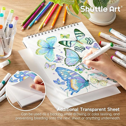 Shuttle Art Marker Pad, 12”x9” Portable Sketchbook, 70 Sheets Marker Drawing - Image 5