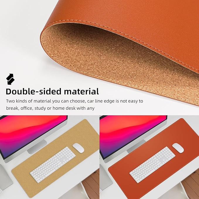 Leather Desk pad Protector, Large Desk mat - Image 3