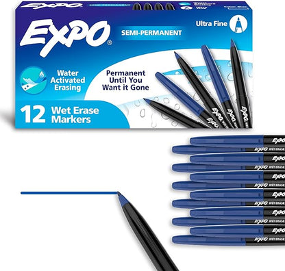 EXPO Wet Erase Markers, Semi-Permanent, Ultra Fine Tip, Organizing by EXPO