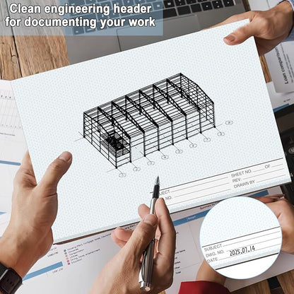 2 Pack 50 Sheets 22" x 17" Isometric Graph Paper Pad Landscape - Image 4