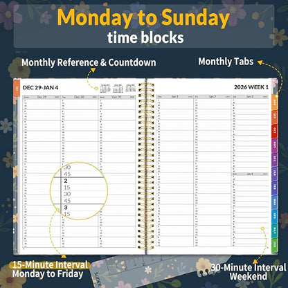 SUNEE 2026 Appointment Book, Quarter-Hourly, Weekly & Monthly - Image 2