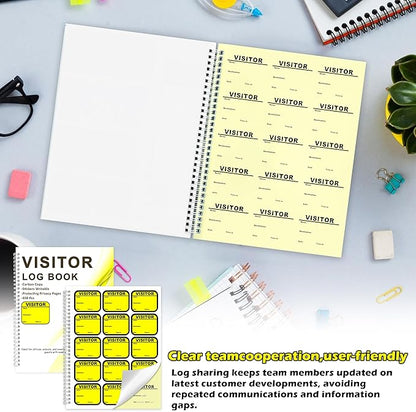 2 Pack Visitor Badges with Carbon Copy Visitor Stickers Letter Size Visitor Log - Image 8