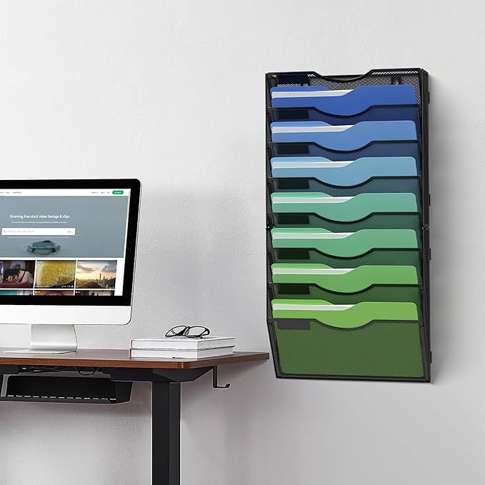 Kuntine.B Wall File Organizer Office Hanging Magazine Holder Wall File Organizer - Image 7