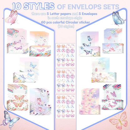 TaoBary 160 Pcs Stationery Paper Set 50 Double Sided Stationery Papers - Image 5