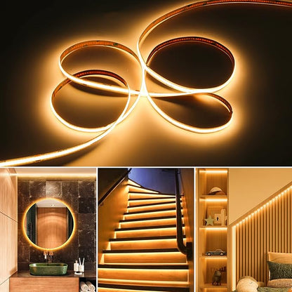 PAUTIX COB LED Strip Light, LED Lights 16.4ft, UL Listed Warm White 2700K - Image 9