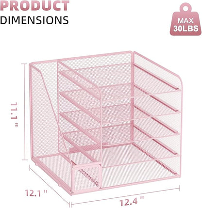 Marbrasse Desk Organizers and Accessories, 5-Tier Paper Letter Tray Organizer - Image 6