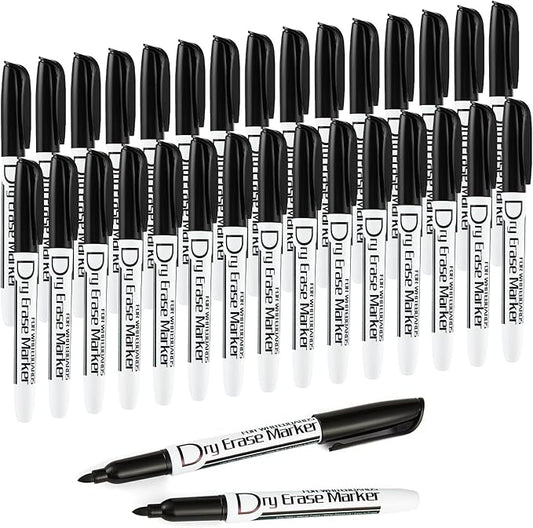 Volcanics Black Dry Erase Markers Low Odor Fine Whiteboard Markers Thin Box of by Volcanics