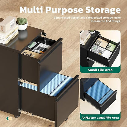 Greenvelly 2 Drawer Mobile File Cabinet - Image 5