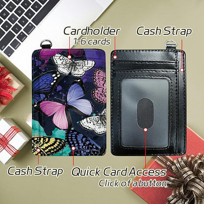 BWEGRHE Small Travel Wallets, Color Butterfly Slim Minimalist Front Pocket - Image 5