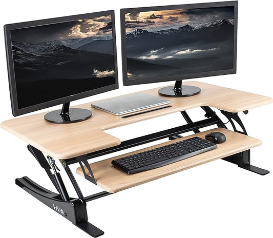 VIVO 42 inch Height Adjustable Stand Up Desk Converter, V Series, Quick Sit to by VIVO