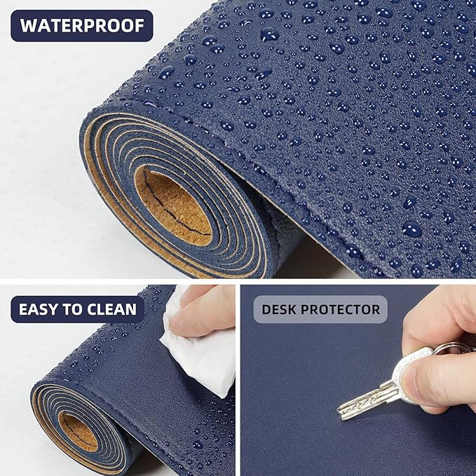 AFIING Leather Desk pad Protector, Large Non-Slip Office Desk Mat - Image 4