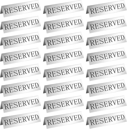 Peryiter Metal Reserved Table Signs Metal Reserved Sign Double Sided Table by Peryiter