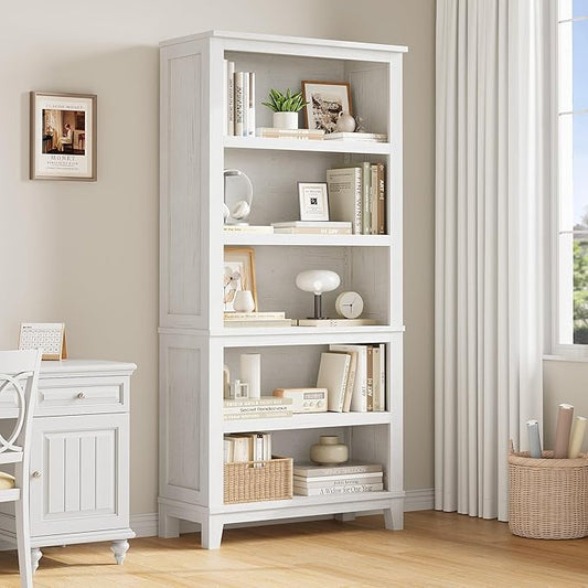 IDEALHOUSE 71" Farmhouse Bookshelf w/Adjustable Shelves & 31.5 in Whidth by IDEALHOUSE