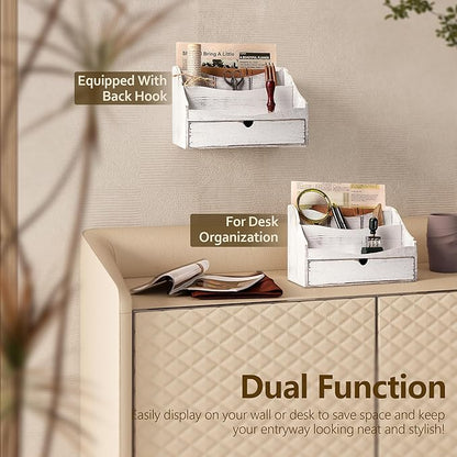 Pine Wood Mail Organizer for Desk - Image 4