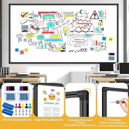 H-Qprobd 8'x4' Whiteboard Commercial-Grade Large Magnetic Dry Erase White Board - Image 5