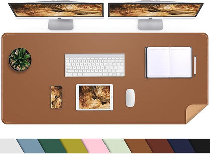 AFIING Leather Desk pad Protector, Large Non-Slip Office Desk Mat by AFIING