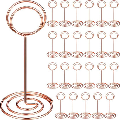 TecUnite 24 Pieces 3.35 Inch Table Number Holder Place Card Photo Holder by TecUnite
