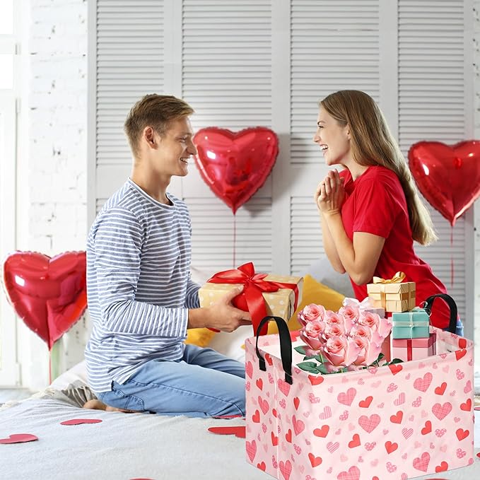 FUULOXE Rectangular Valentines Basket Storage Bin - Image 2