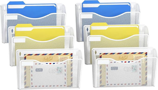 Samstar 6 Pack Mesh Wall Mounted File Holder Metal Wall File Pocket Mail by Samstar
