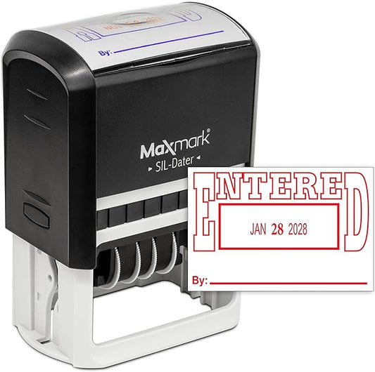 MaxMark Large Self-Inking Rubber Date Office Stamp by Maxmark