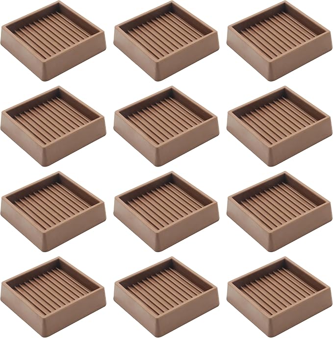 VOCOMO 2X2 Rubber Caster Cups, Non Slip Furniture Pads, Anti-Slip Gripper by VOCOMO