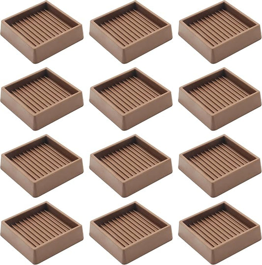 2.5X2.5 Rubber Caster Cups, Non Slip Furniture Pads, Anti-Slip Gripper by VOCOMO
