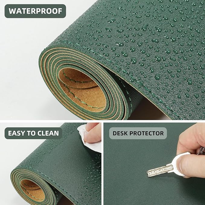 Leather Desk pad Protector, Large Desk mat - Image 4