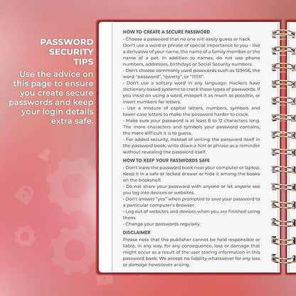 Clever Fox Password Book Spiral – Internet Address & Password Organizer - Image 5