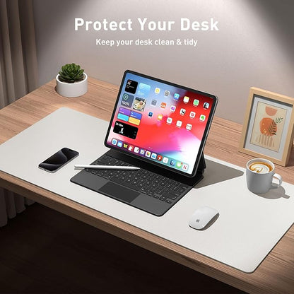 Aothia Leather Desk Pad Protector, Mouse Pad, Office Desk Mat, Non-Slip PU - Image 3